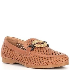 Brioso Presley Leather Loafers Ornamented Brown Flats Sz 10‎